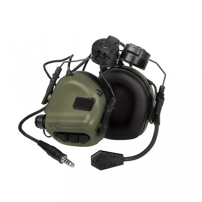 Тактичні навушники EARMOR M32Н Olive з кріпленням 7037 фото