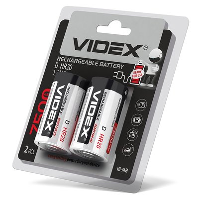 Акумулятори Videx HR20/D 7500mAh double blister/2шт HR20/7500/2DB фото