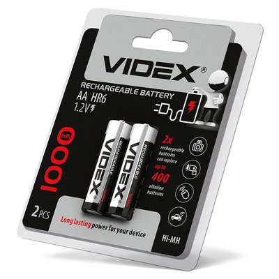 Акумулятори Videx HR6/AA 1000mAh double blister/2шт HR6/1000/2DB фото