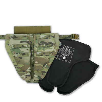 Захист паху (напашник) потрійний з балістичним пакетом 1 клас захисту Militex cordura USA Multicam 17005 фото