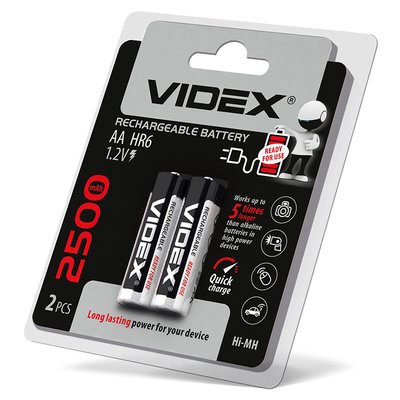 Акумулятори Videx HR6/AA 2500mAh double blister/2шт HR6/2500/2DB фото