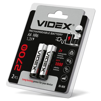 Акумулятори Videx HR6/AA 2700mAh double blister/2шт HR6/2700/2DB фото