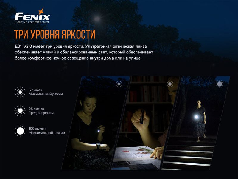 Ліхтар ручний Fenix E01 V2.0 блакитний 51679 фото