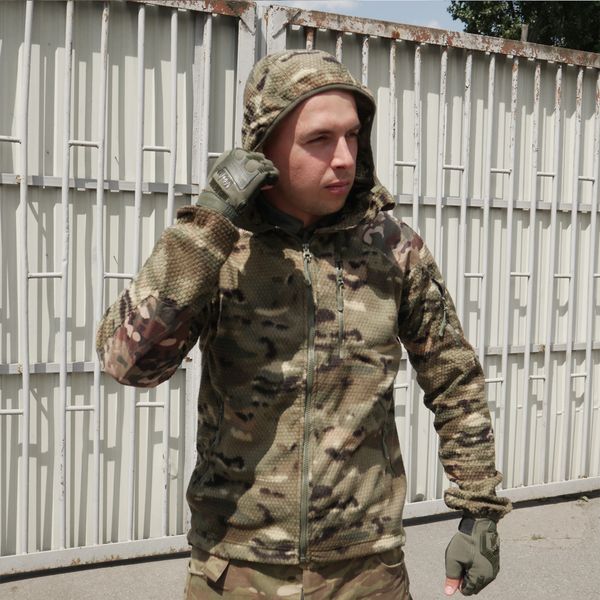 Кофта флісова з капюшоном Kiborg Jacket Grid Fleece Multicam S 1243-S фото