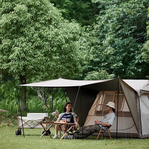 Намет з навісом Naturehike Village CNK2300ZP022, коричневий великий 6976023920189 фото