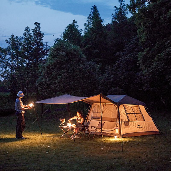 Намет з навісом Naturehike Village CNK2300ZP022, коричневий великий 6976023920189 фото