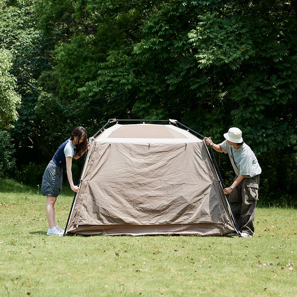 Намет з навісом Naturehike Village CNK2300ZP022, коричневий великий 6976023920189 фото