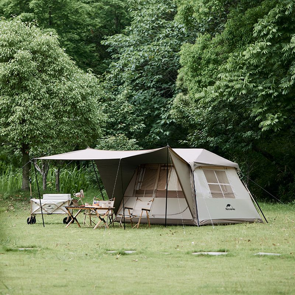 Намет з навісом Naturehike Village CNK2300ZP022, коричневий великий 6976023920189 фото