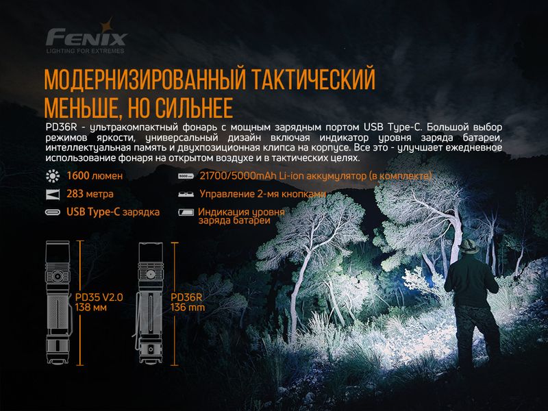 Ліхтар ручний Fenix PD36R 45439 фото