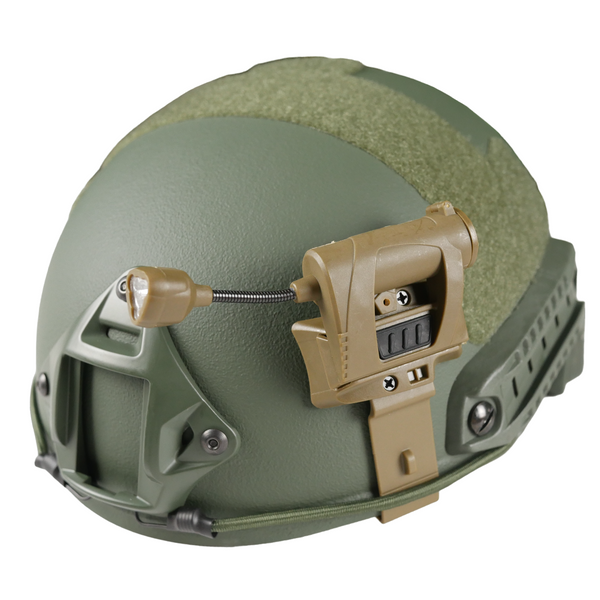 Тактический фонарик на шлем с креплением MPLS CHARGE CR123A Койот 7082-К фото