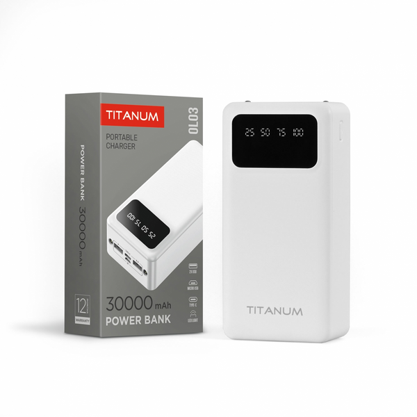 Повербанк 30000mAh TITANUM OL03 White TPB-OL03-W фото