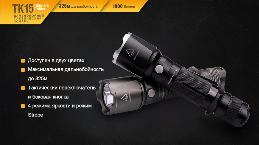 Ліхтар ручний Fenix TK15UE2016 чорний 45310 фото
