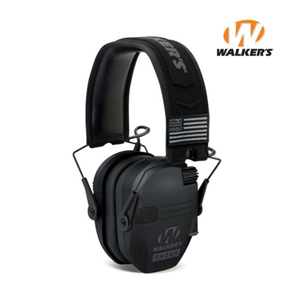 Активні навушники Walker's Razor Slim Patriot Original з патчами (Чорний) GWP-RSEMPAT фото
