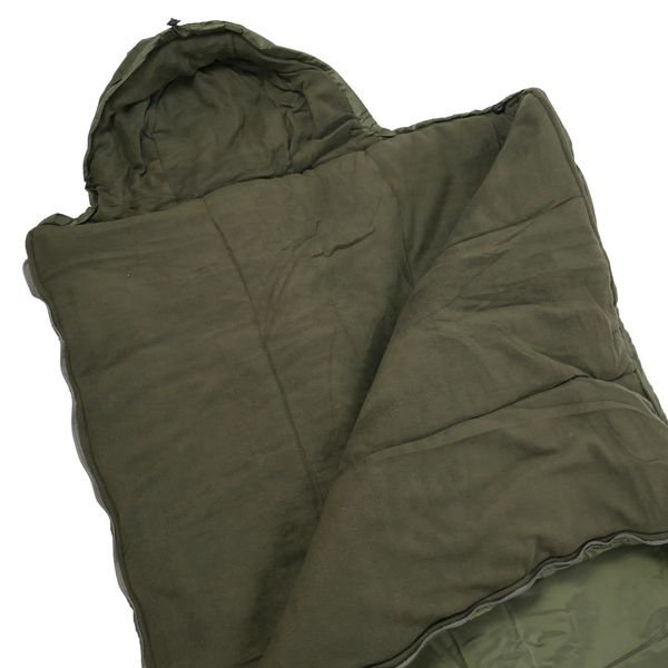 Спальный мешок с капюшоном 2.10х90 флис олива зимний 1506 фото