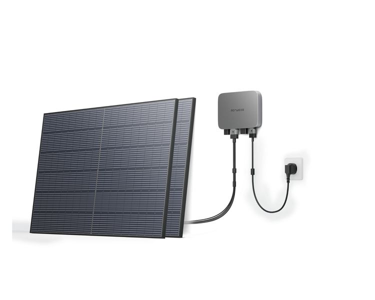 Комплект EcoFlow PowerStream - мікроінвертор 800W + сонячні панелі 2х400 860 фото