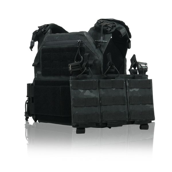 Плитоноска Kiborg GU gen.2+ съемная панель с 3-мя подсумками под 1 магазин черный мультикам 77003 фото