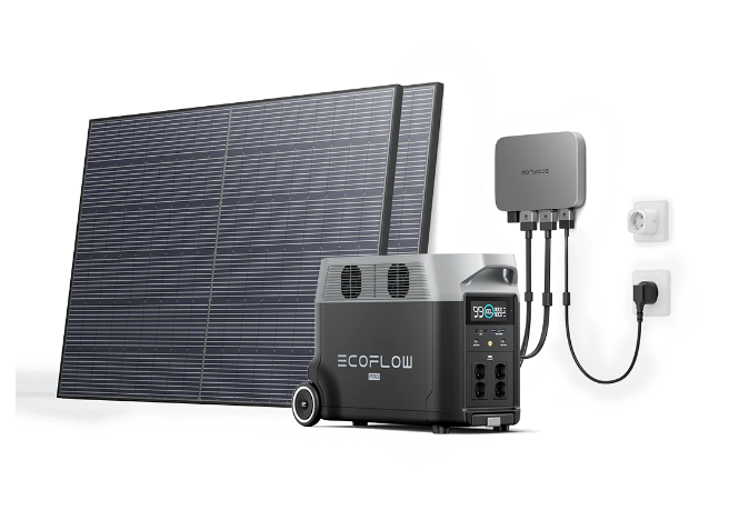 Комплект EcoFlow PowerStream - мікроінвертор 600W + зарядна станція Delta Pro та сонячні панелі 2х400 863 фото