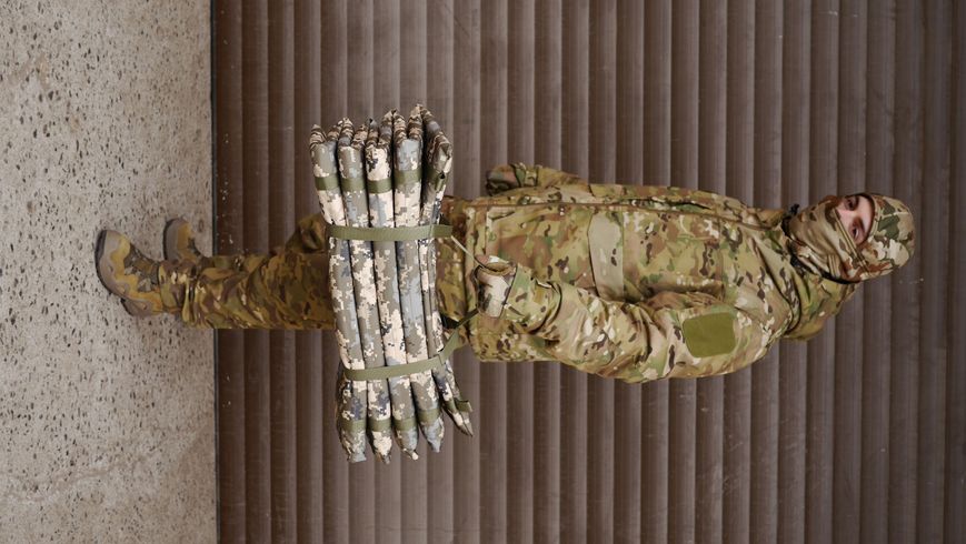 Тактический раскладной каремат усиленный (20мм+стропа) Kiborg К-2 пиксель 8813 фото