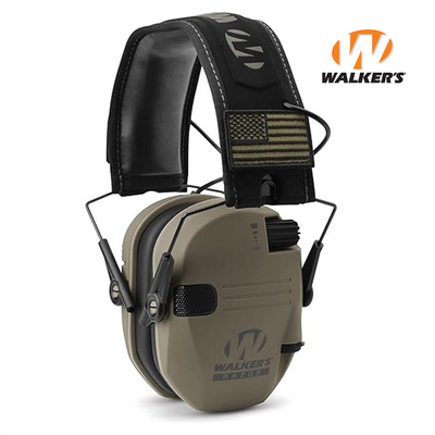 Активні навушники Walker's Razor Slim Patriot з патчами, FDE (Пісочний) GWP-RSEMPAT-FDE фото