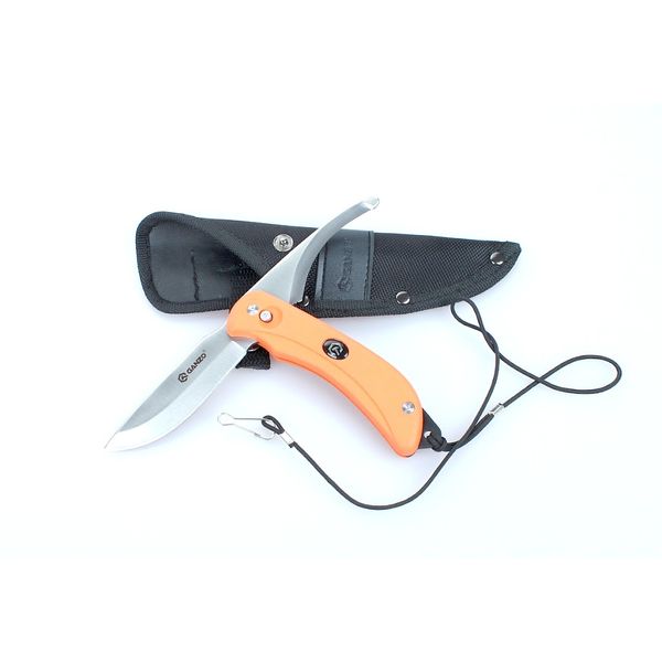 Нож складной Ganzo G802-OR с двойным оранжевым лезвием в деревянной коробке. 44615 фото