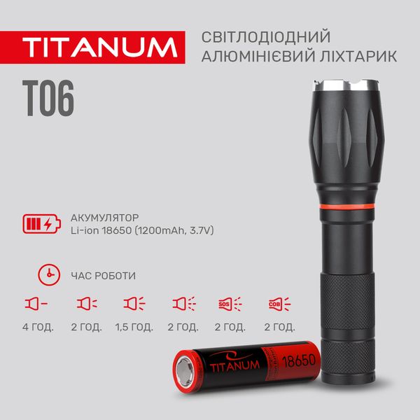 Портативный светодиодный фонарик TITANUM TLF-T06 300Lm 6500K TLF-T06 фото