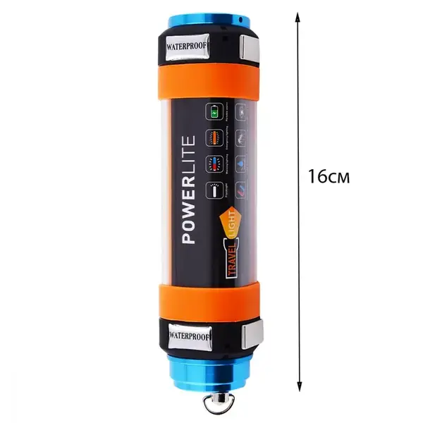 Портативний LED-ліхтар T15, 2600 мА·год, 6 режимів, Type-C, Power Bank, IP68, білий