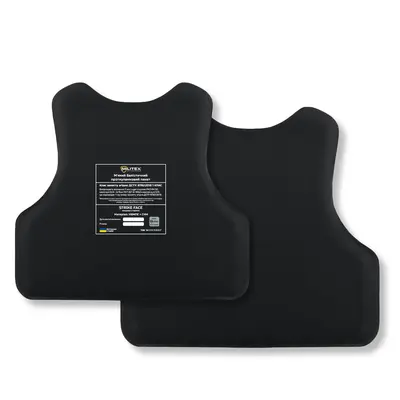 Балістичний бронекомплект для бронежилета Militex L 56,1*43,5 см/37,7*39 (спина, груди, камербанди 2 шт) (1 клас захисту)