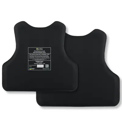 Балістичний бронекомплект для бронежилета Militex XL 60,8*51,2 см/41,9*45,9 см (спина, груди, камербанди 2 шт) (1 клас захисту)