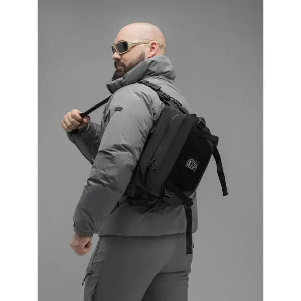 Поясна сумка BEZET Iron чорна (тактична бананка 8.4 л, MOLLE, 900D)
