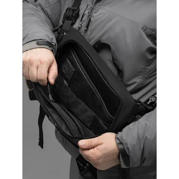 Поясна сумка BEZET Iron чорна (тактична бананка 8.4 л, MOLLE, 900D)