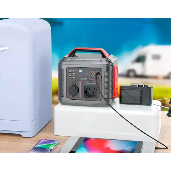 Портативна зарядна станція HOCO DB28 300W Iron Gray+Red