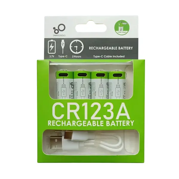 Акумулятори CR123A (16340) з роз’ємом TYPE-C (4 шт., 700 mAh, 3.7V)