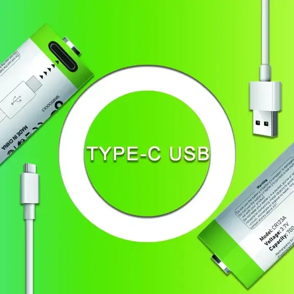Акумулятори CR123A (16340) з роз’ємом TYPE-C (4 шт., 700 mAh, 3.7V)