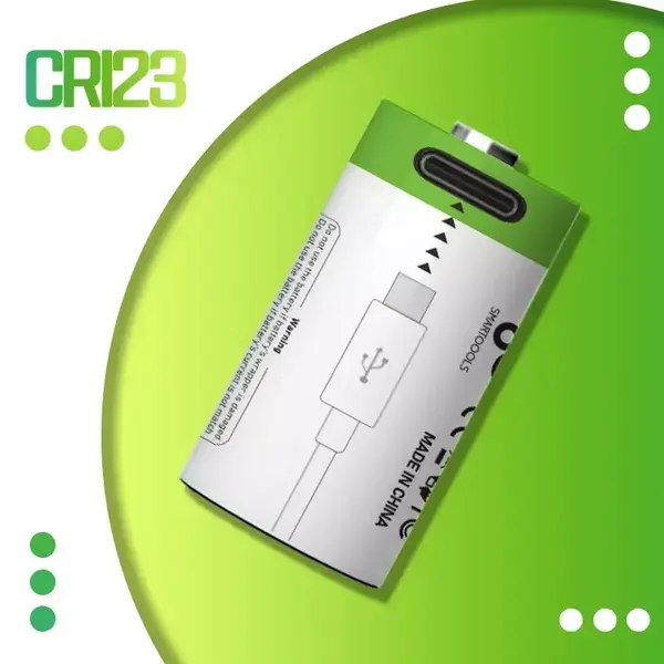 Акумулятори CR123A (16340) з роз’ємом TYPE-C (4 шт., 700 mAh, 3.7V)