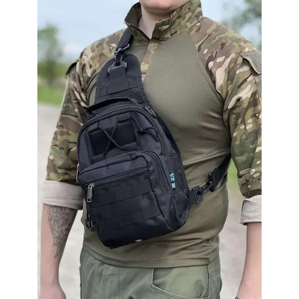 Тактична сумка через плече Чорна