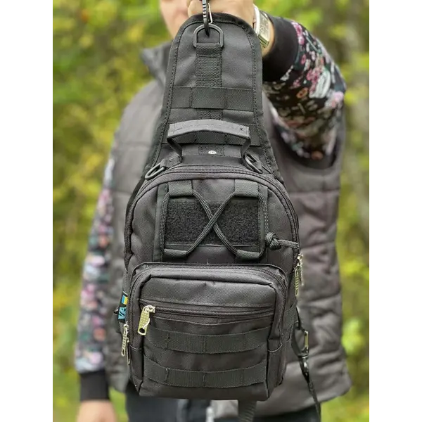 Тактична сумка через плече Чорна