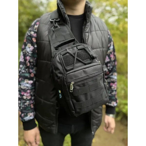 Тактична сумка через плече Чорна
