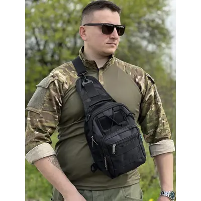 Тактична сумка через плече Чорна