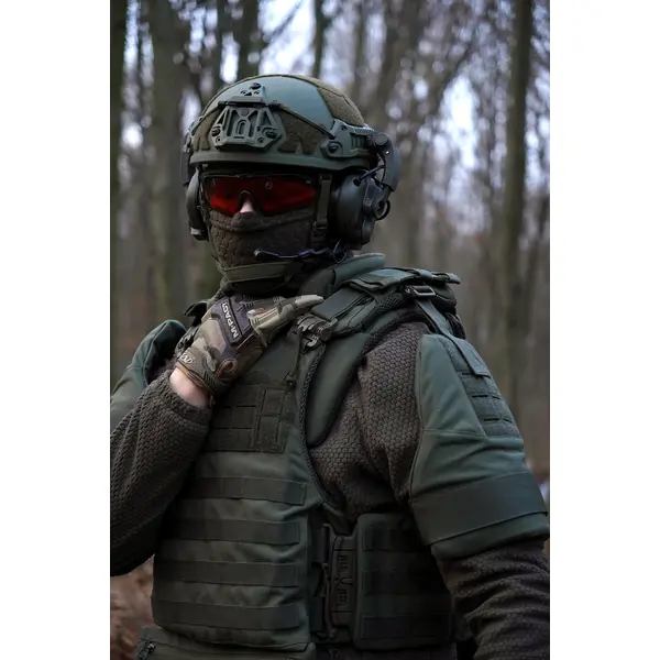 Захист плечей Kiborg з балістичним пакетом 1 клас захисту Militex Khaki