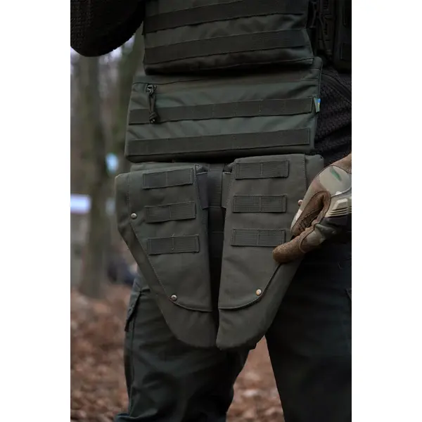 Защита паха (напашник) тройной Kiborg с баллистическим пакетом 1 класс защиты Militex Khaki