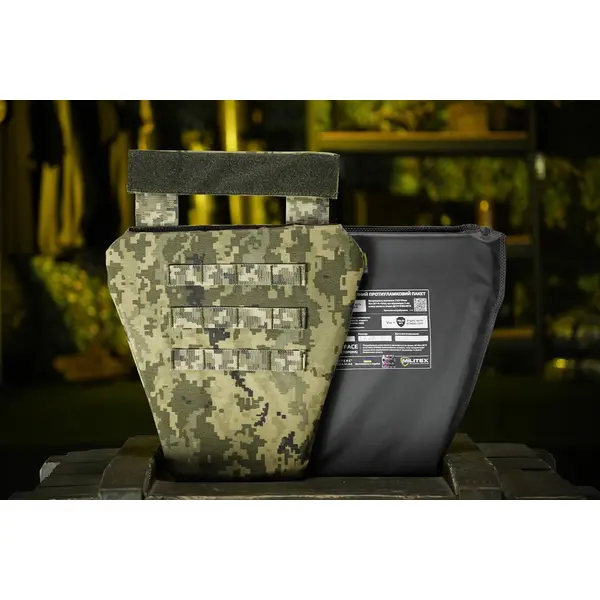 Захист паху (напашник-фартух) Kiborg з балістичним пакетом (Militex) 2 клас захисту Pixel