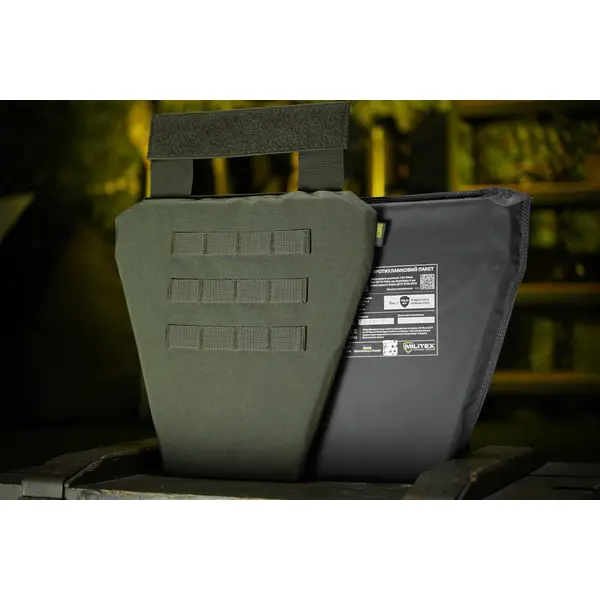 Защита паха (напашник-фартук) Kiborg с баллистическим пакетом (Militex) 1 класс защиты Khaki