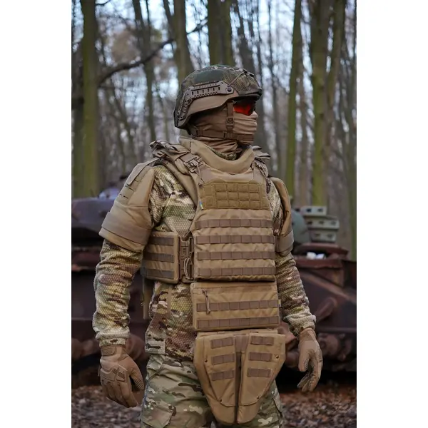 Захист шиї mod. 1 Kiborg з балістичним пакетом 2 клас захисту Militex Coyote