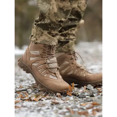 Тактичні Берці Undolini Крейзі USA Койот Air-Tex Шкіра
