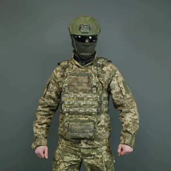 Сумка-напашник M Kiborg с баллистическим пакетом 1 класс защиты Militex GU Сordura Pixel