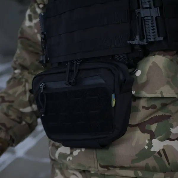 Сумка-напашник M Kiborg з балістичним пакетом 1 клас захисту Militex GU Сordura Black