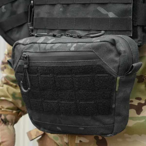Сумка-напашник M Kiborg с баллистическим пакетом 1 класс защиты Militex GU Сordura Black Multicam