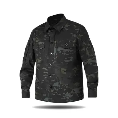 Сорочка тактична Twill 5 FS чорний мультикам (гудзики) 3XL