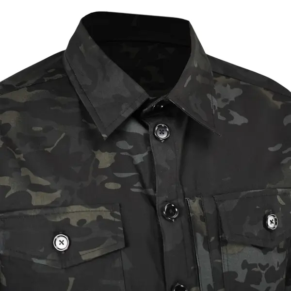 Сорочка тактична Twill 5 FS чорний мультикам (гудзики) L
