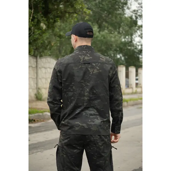 Сорочка тактична Twill 5 FS чорний мультикам (гудзики) L